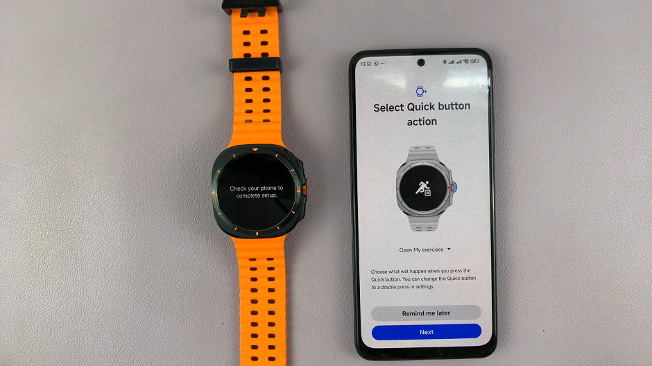 Select Quick Button Action On Galaxy Watch Ultra For Android Phones