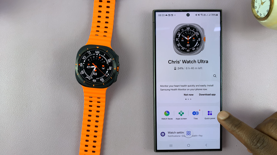 How To Edit (Customize) Quick Panel On Galaxy Watch Ultra