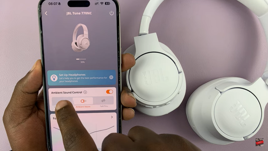 How To Turn Ambient Sound Control ON / OFF On JBL Tune 770 NC Headphones.