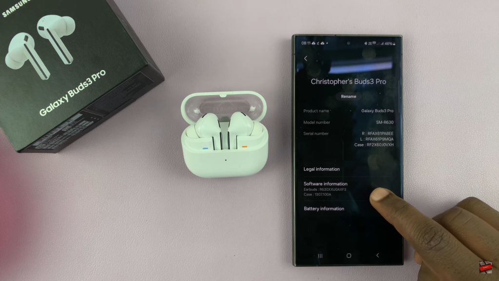 See Serial Number & Model Number Of Samsung Galaxy Buds 3 Pro