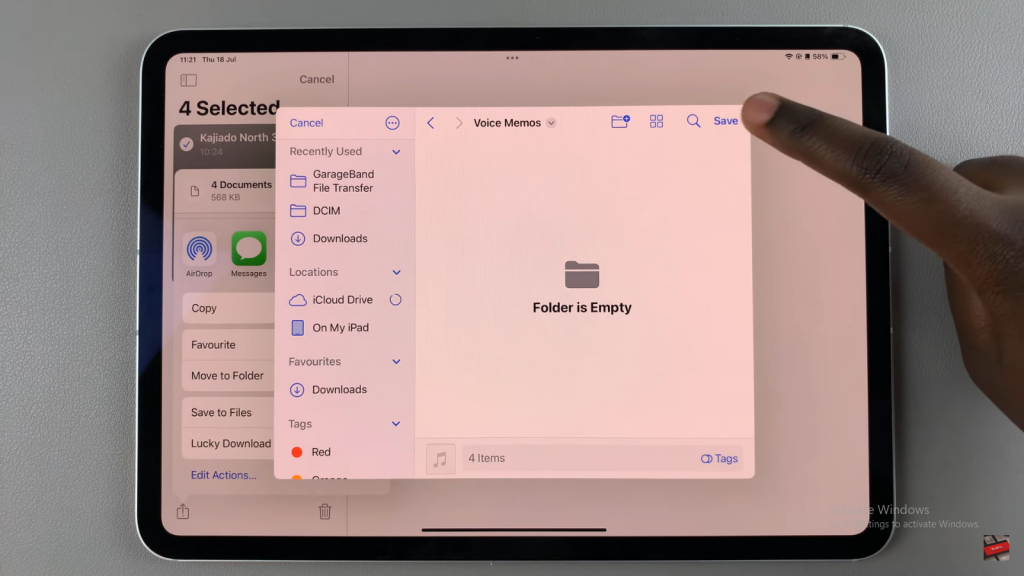 Save Voice Memos To Files App On iPad