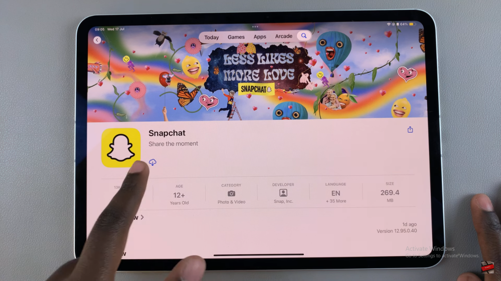 Install SnapChat On iPad