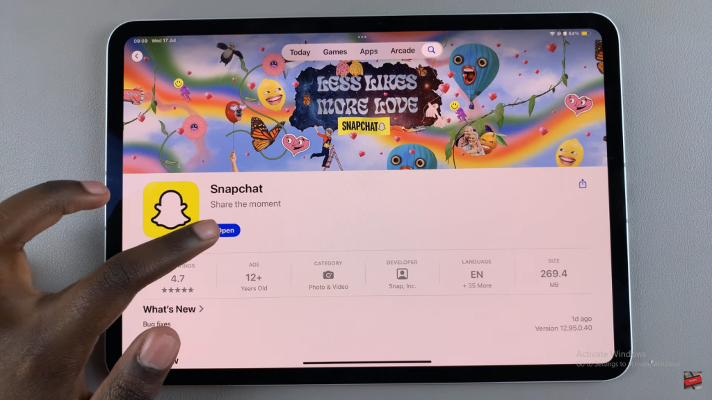 Install SnapChat On iPad