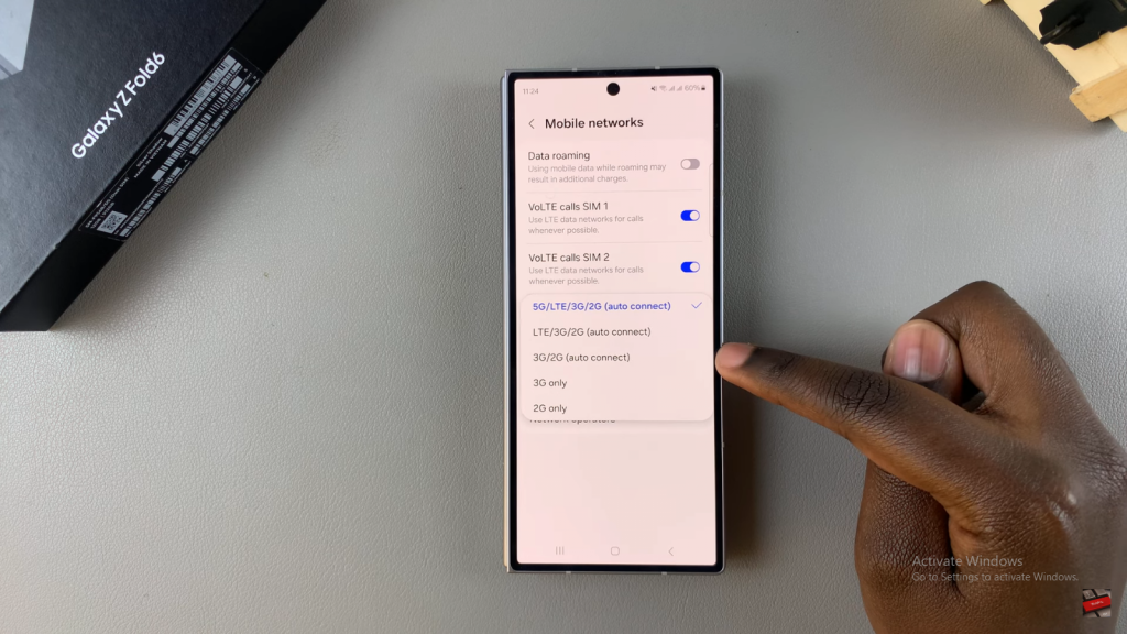 Disable 5G On Samsung Galaxy Z Fold 6