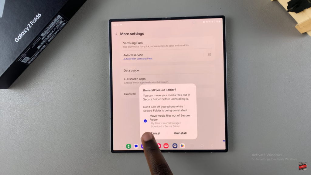 Delete Secure Folder On Samsung Galaxy Z Fold 6