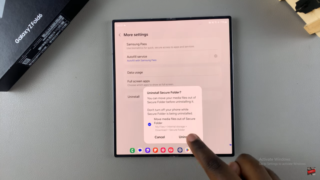 Delete Secure Folder On Samsung Galaxy Z Fold 6