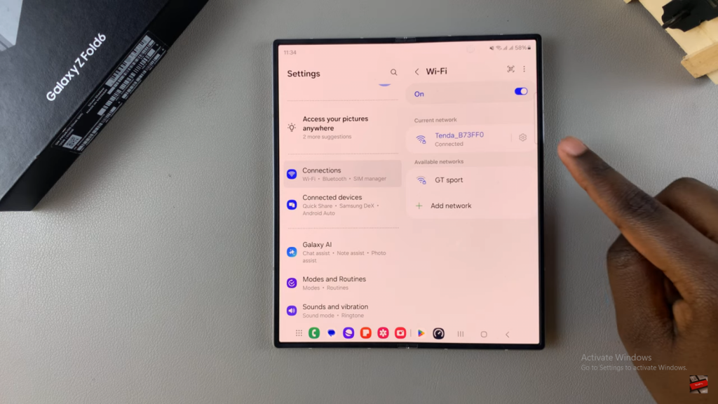 Turn Wi Fi Auto Reconnect On or Off On Samsung Galaxy Z Fold 6