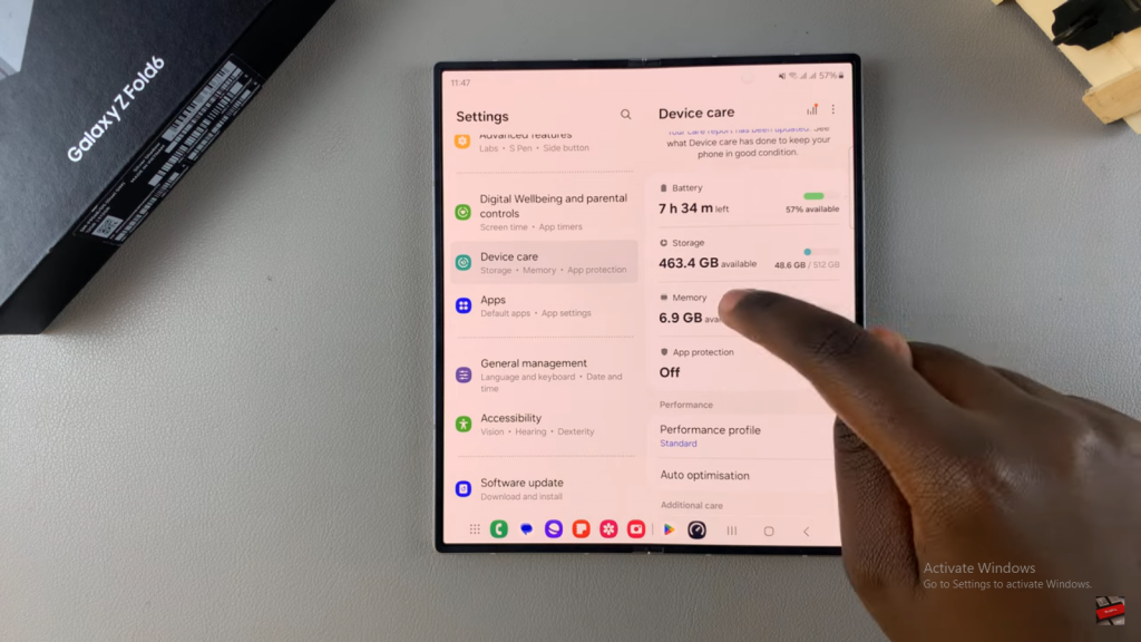 Disable RAM Plus On Samsung Galaxy Z Fold 6