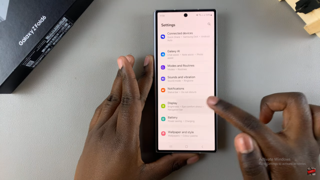 Change Screen Mode On Samsung Galaxy Z Fold 6