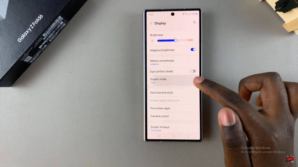 Change Screen Mode On Samsung Galaxy Z Fold 6