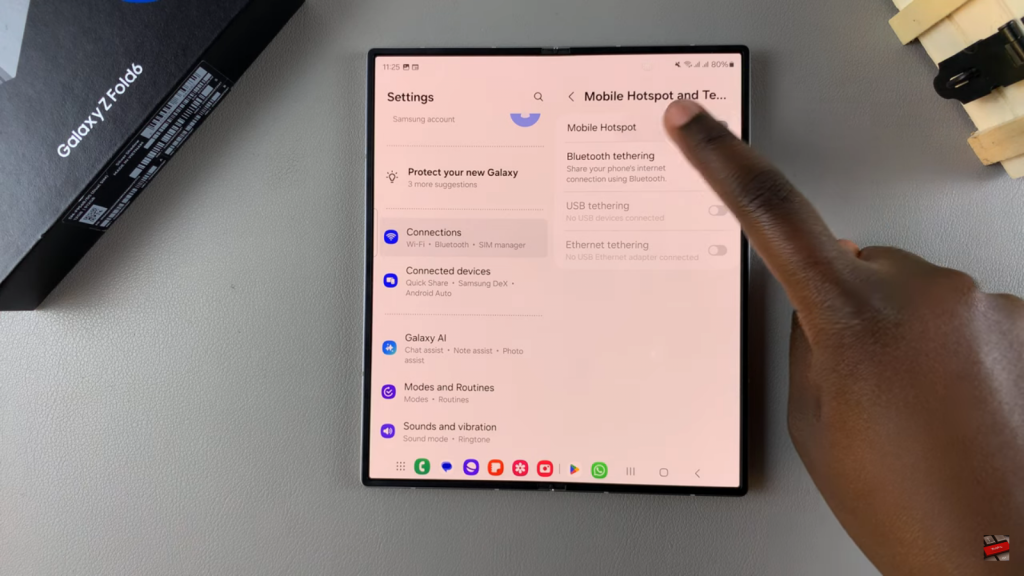 Set Up Mobile Hotspot on Galaxy Z fold 6