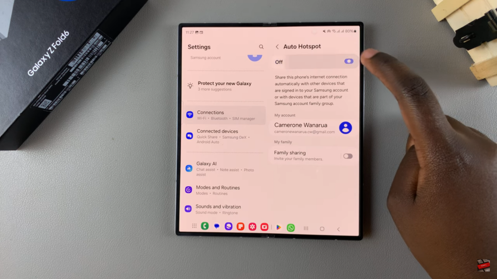 Set Up Mobile Hotspot on Galaxy Z fold 6