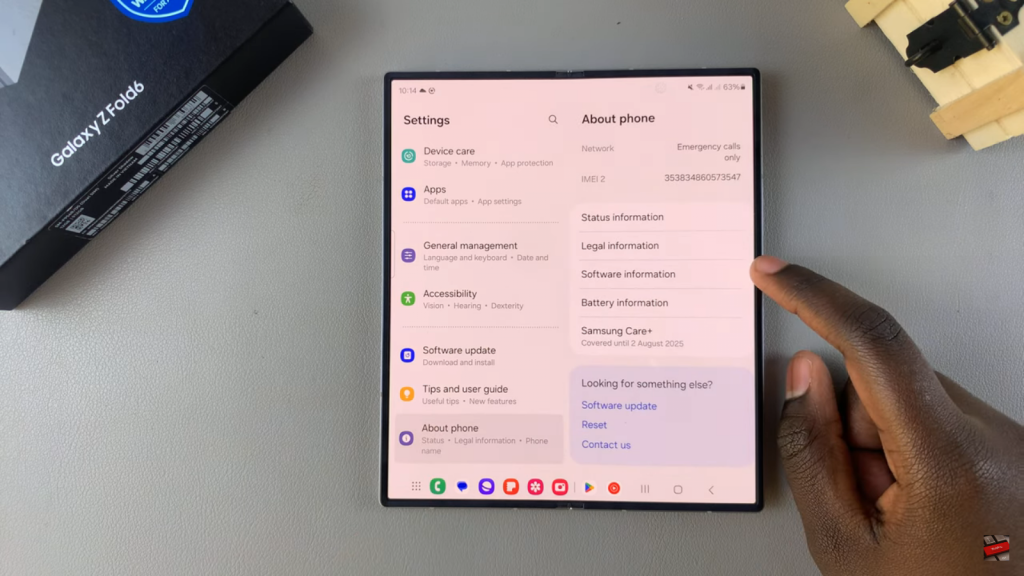 Enable Developer Options & USB Debugging On Samsung Galaxy Z Fold 6