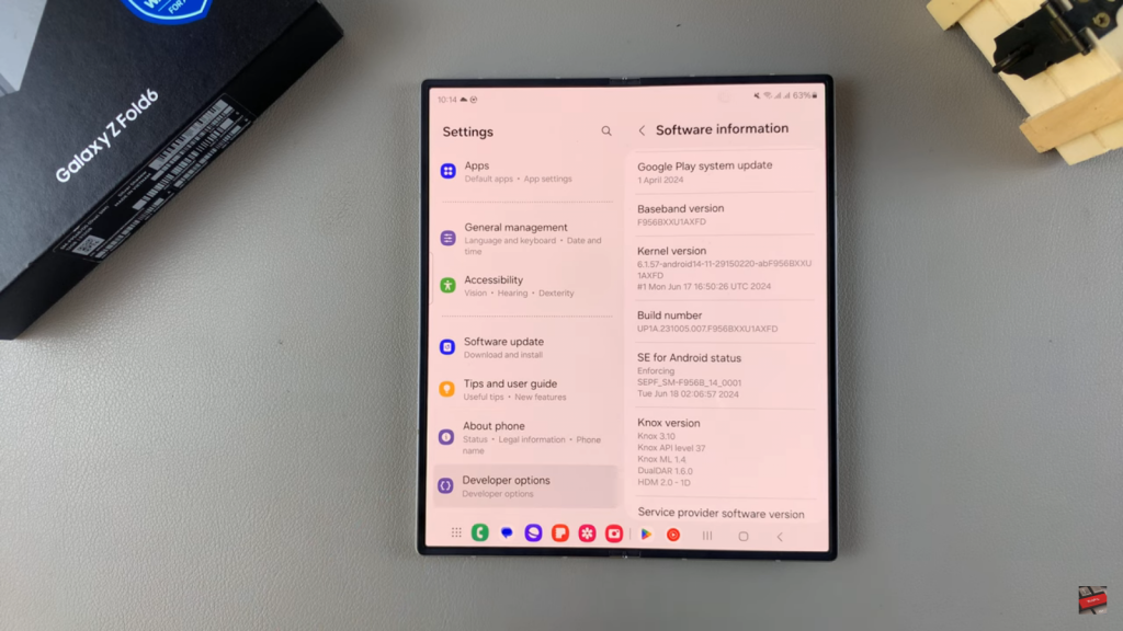 Enable Developer Options & USB Debugging On Samsung Galaxy Z Fold 6