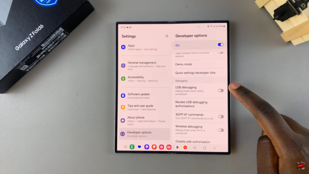 Enable Developer Options & USB Debugging On Samsung Galaxy Z Fold 6