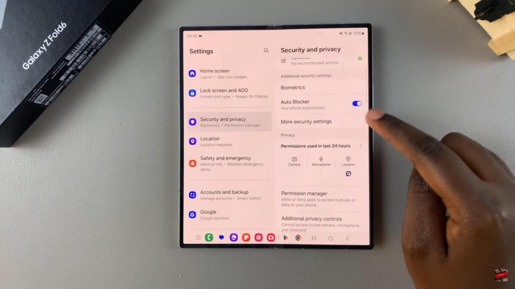  Hide/ Unhide Secure Folder On Samsung Galaxy Z Fold 6