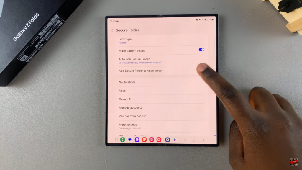  Hide/ Unhide Secure Folder On Samsung Galaxy Z Fold 6