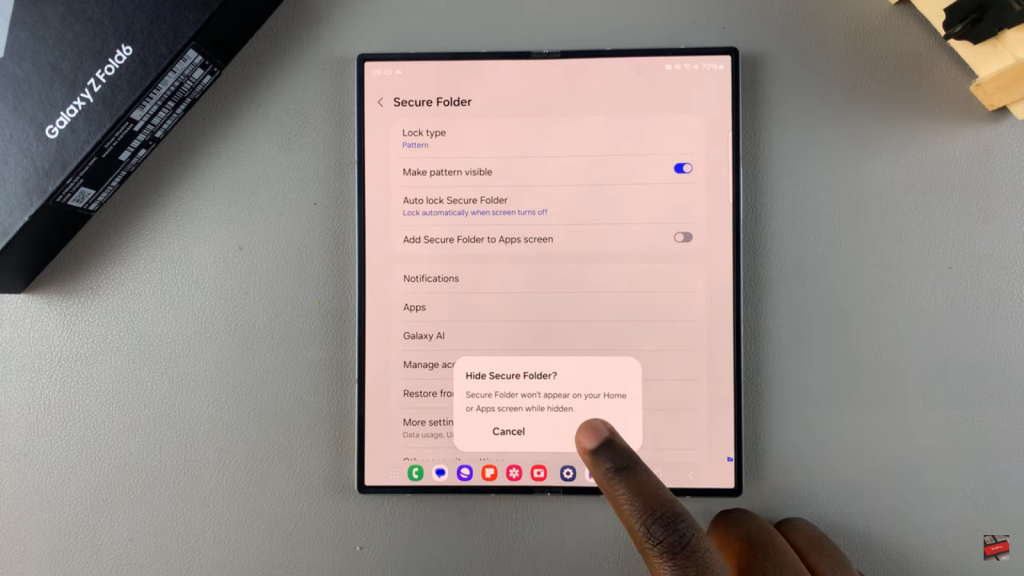  Hide/ Unhide Secure Folder On Samsung Galaxy Z Fold 6