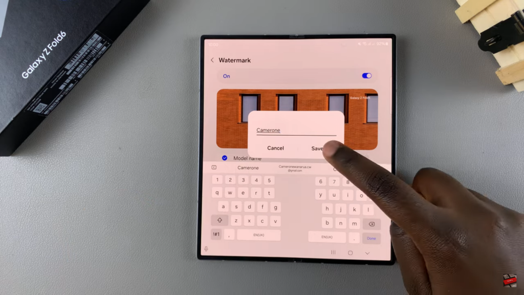 Enable Watermarks On Samsung Galaxy Z Fold 6