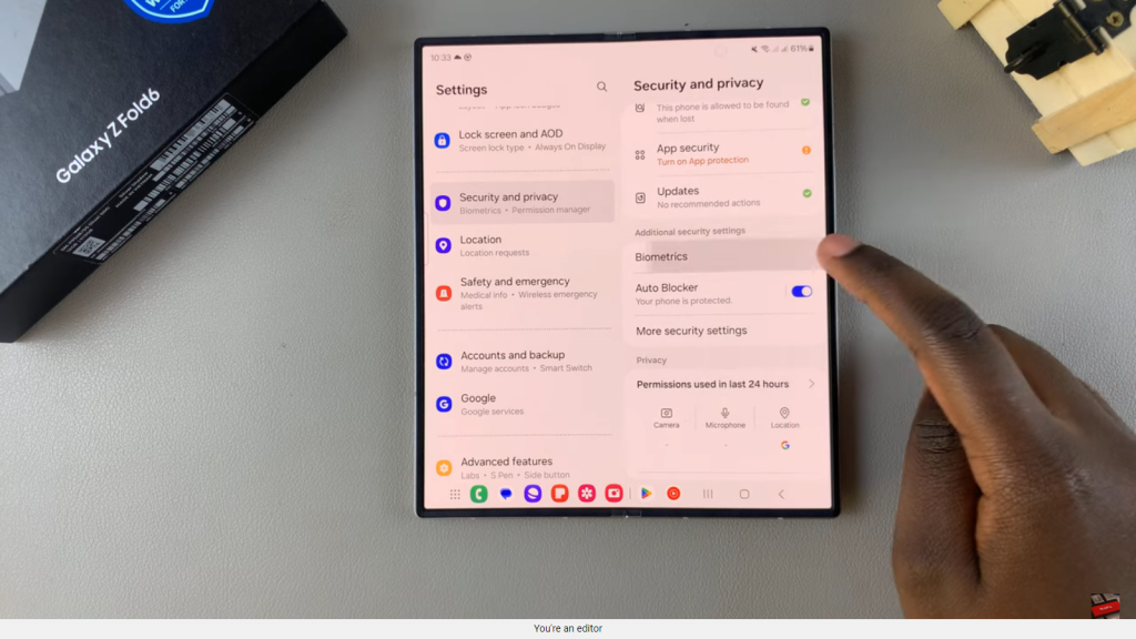 Add Fingerprint On Samsung Galaxy Z Fold 6