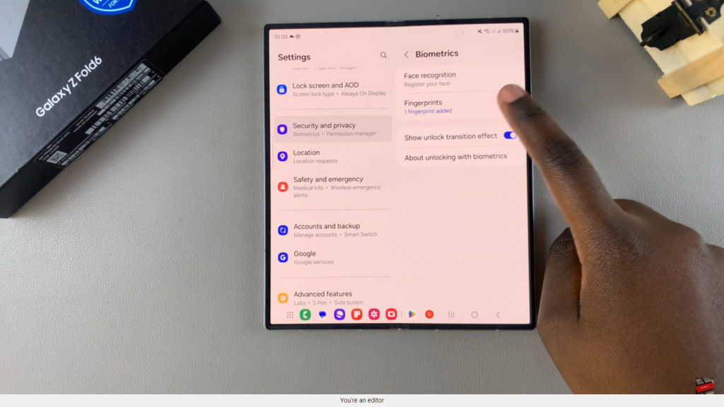 Add Fingerprint On Samsung Galaxy Z Fold 6