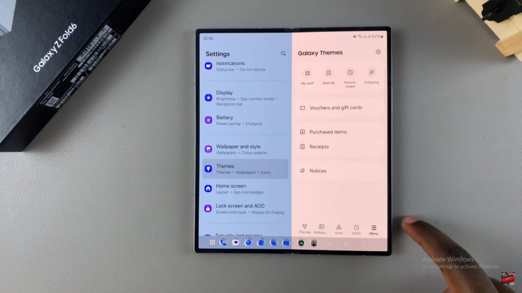 Revert To Default Theme On Samsung Galaxy Z Fold 6