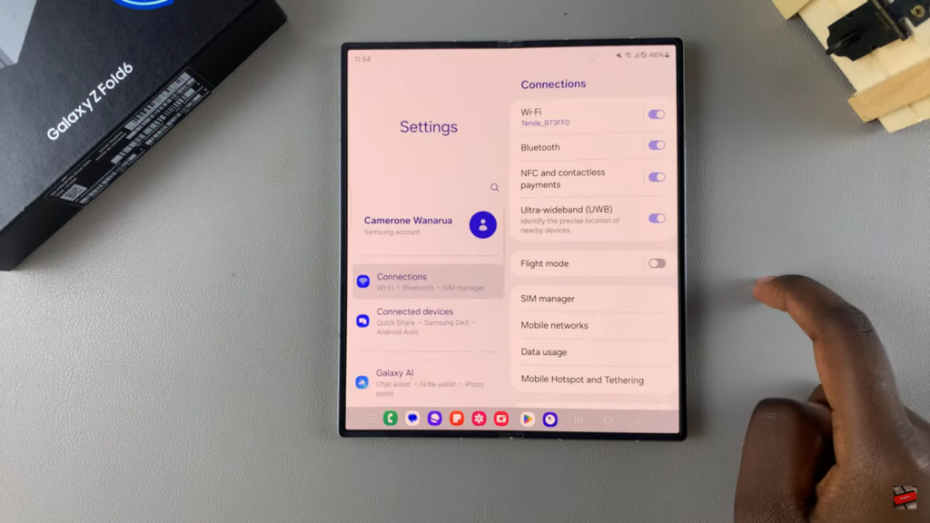 Disable Edge Panels On Samsung Galaxy Z Fold 6