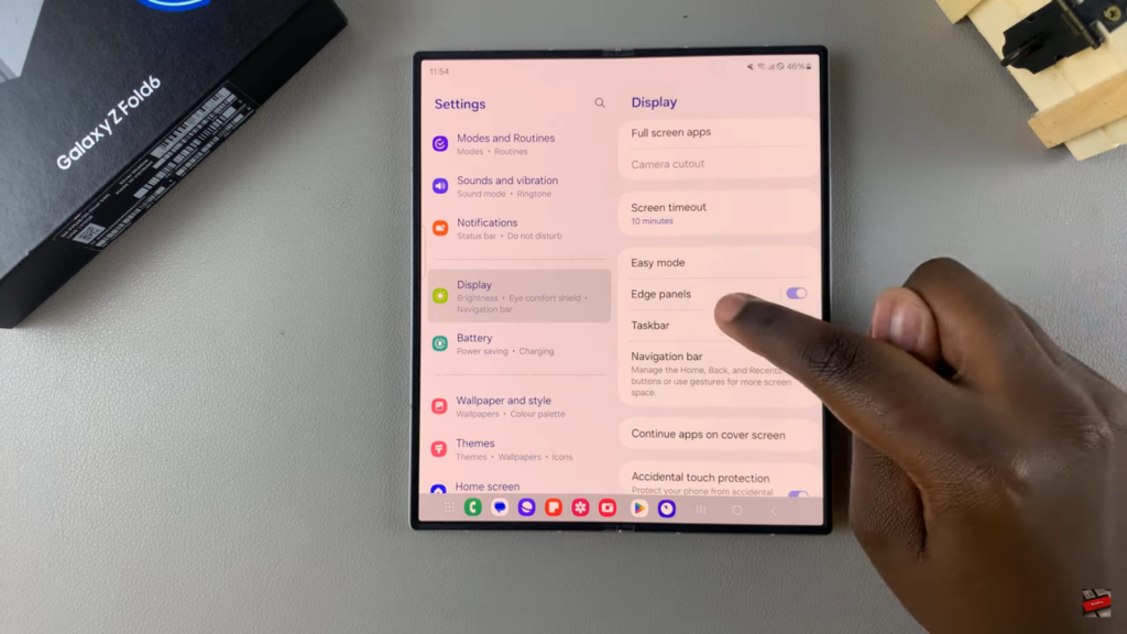 Disable Edge Panels On Samsung Galaxy Z Fold 6