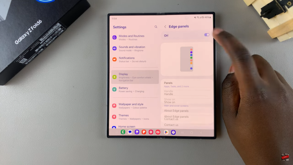 Disable Edge Panels On Samsung Galaxy Z Fold 6