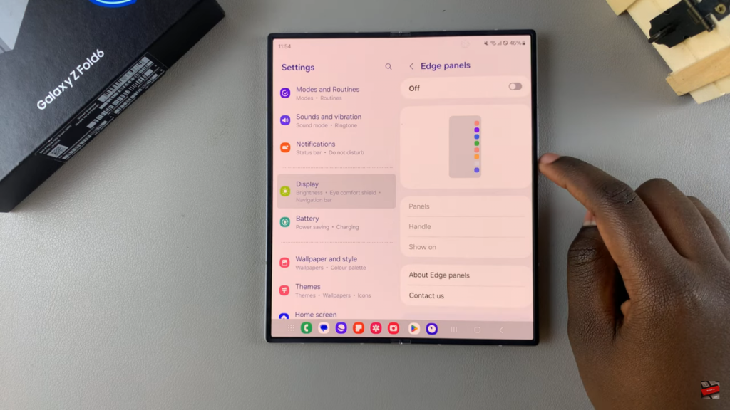 Disable Edge Panels On Samsung Galaxy Z Fold 6