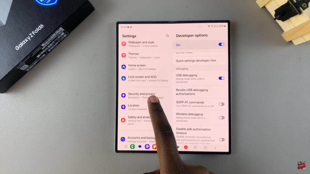 Disable USB Debugging On Samsung Galaxy Z Fold 6