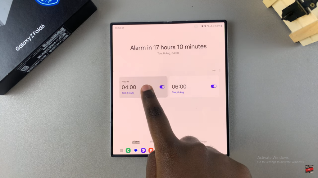 Delete Alarm On Samsung Galaxy Z Fold 6