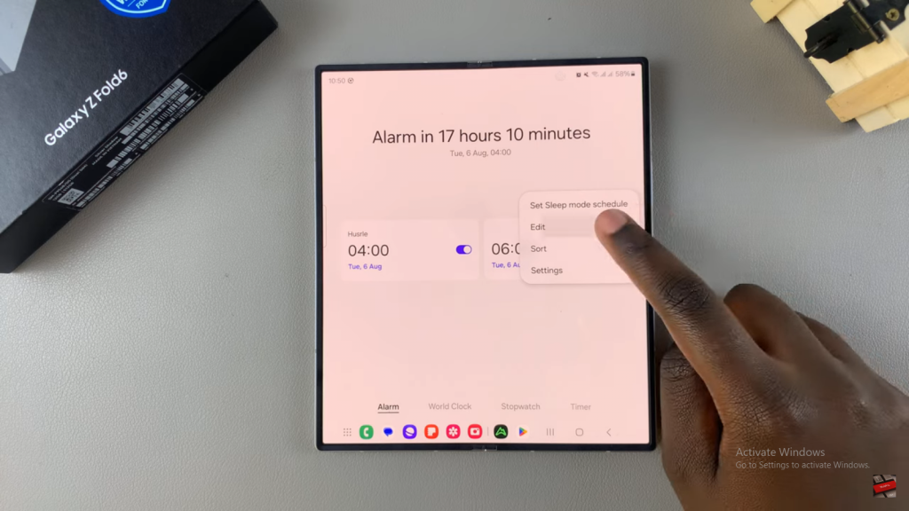 Delete Alarm On Samsung Galaxy Z Fold 6