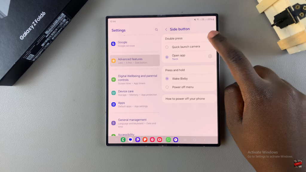 Set Side Key To Open Favorite App On Samsung Galaxy Z Fold 6