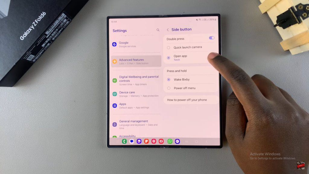 Set Side Key To Open Favorite App On Samsung Galaxy Z Fold 6