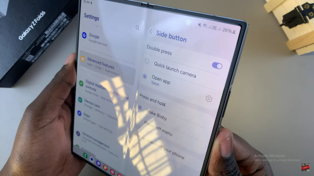 Set Side Key To Open Favorite App On Samsung Galaxy Z Fold 6