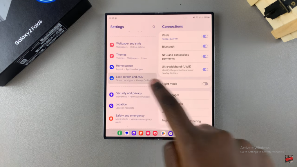 Change Lock Screen Type To Swipe On Samsung Galaxy Z Fold 6