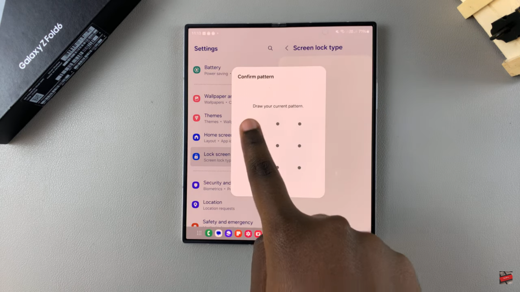 Change Lock Screen Pattern On Samsung Galaxy Z Fold 6