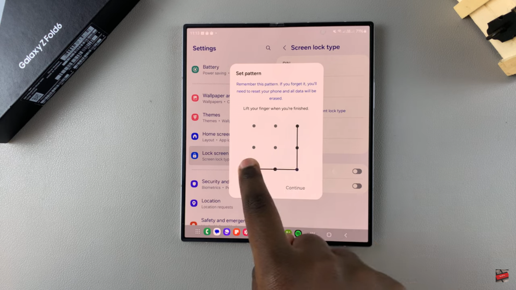 Change Lock Screen Pattern On Samsung Galaxy Z Fold 6