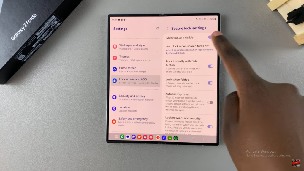  Make Lock Screen Pattern Invisible Samsung Galaxy Z Fold 6