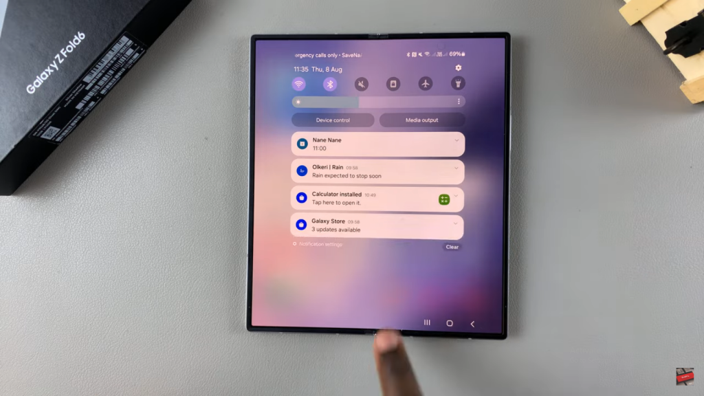 Enable 'Swipe Down For Notifications' On Samsung Galaxy Z Fold 6