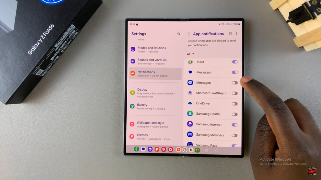 Enable Text Message Notifications On Samsung Galaxy Z Fold 6