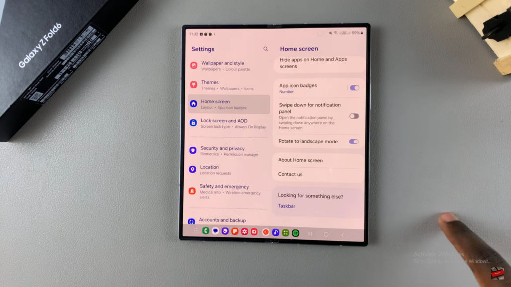 Disable 'Swipe Down For Notifications' On Samsung Galaxy Z Fold 6