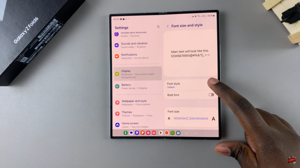 Change Font Style On Samsung Galaxy Z Fold 6