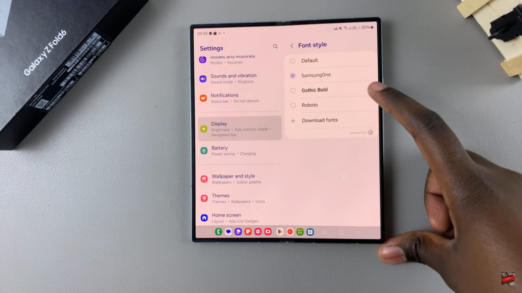 Change Font Style On Samsung Galaxy Z Fold 6