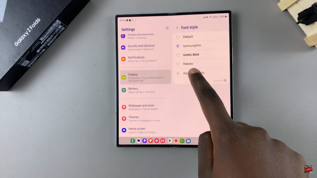 Change Font Style On Samsung Galaxy Z Fold 6