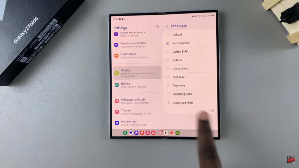 Change Font Style On Samsung Galaxy Z Fold 6