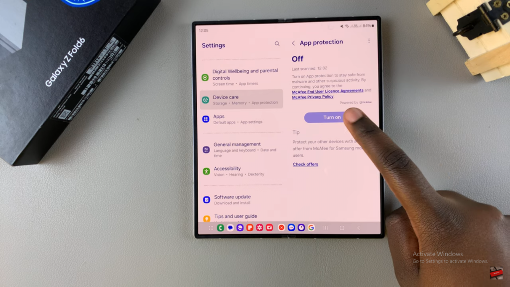 Enable Device Protection On Samsung Galaxy Z Fold 6