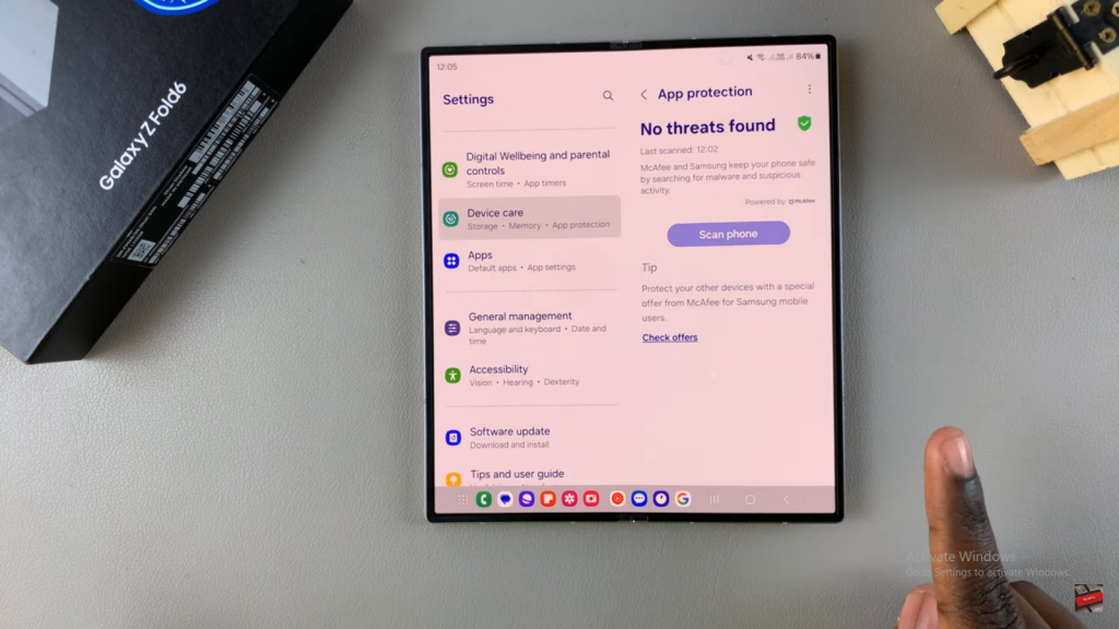 Enable Device Protection On Samsung Galaxy Z Fold 6