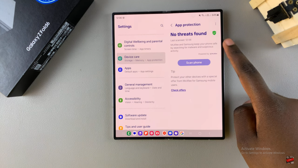 Enable Device Protection On Samsung Galaxy Z Fold 6